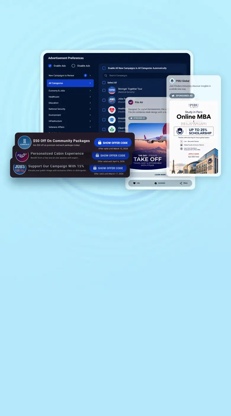 Run your own advertising network to earn money from brand partners and provide special VIP offers to your members.